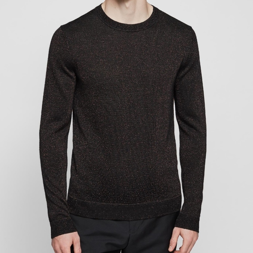 Reiss Daventry Metallic Copper Sweater